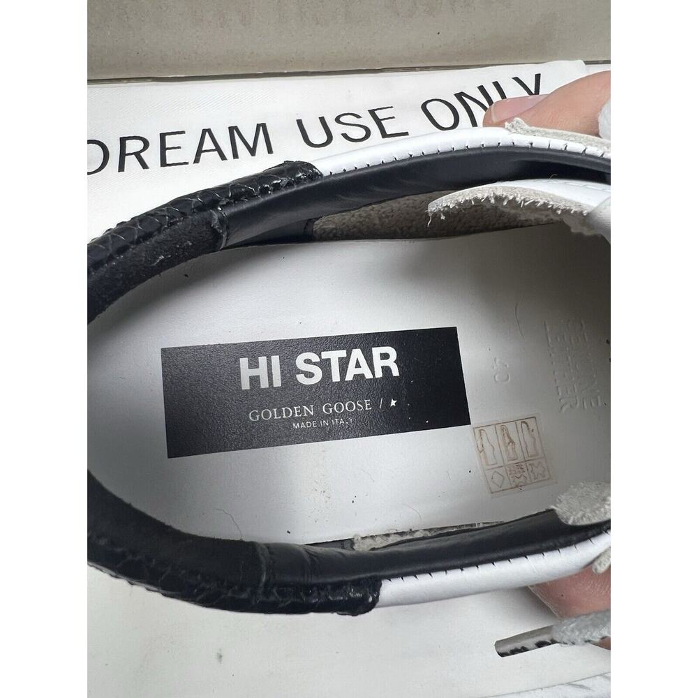 NIB Golden Goose Hi Star Sneaker White / Ice / Black Python Print Suede Star 40 - Picture 7 of 10